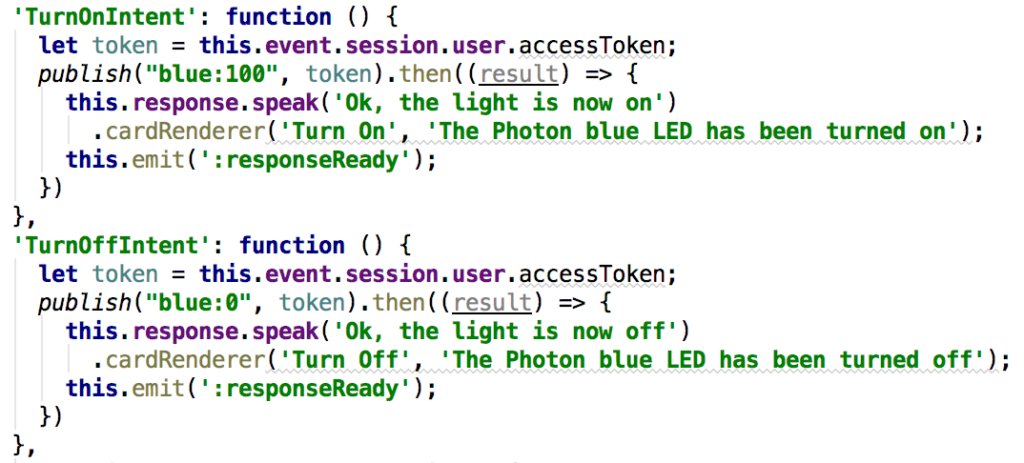 TurnOnIntent and TurnOffIntent code